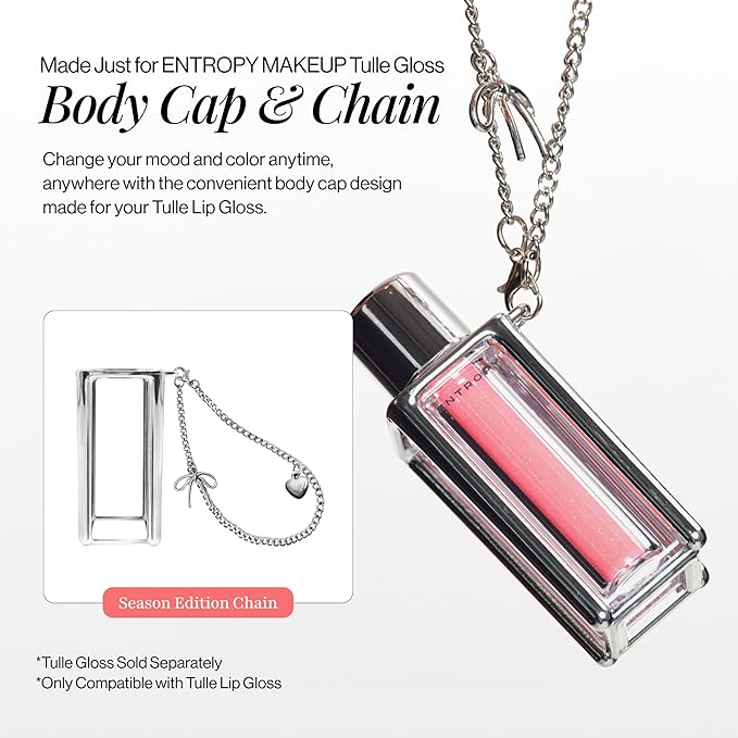 ENTROPY MAKEUP Tulle Lip Gloss, Lightweight 3D Pearl Shimmer, Ultra-Gloss High Shine, Non-Sticky Moisturizing Lip Gloss with Peptide Complex, Robe