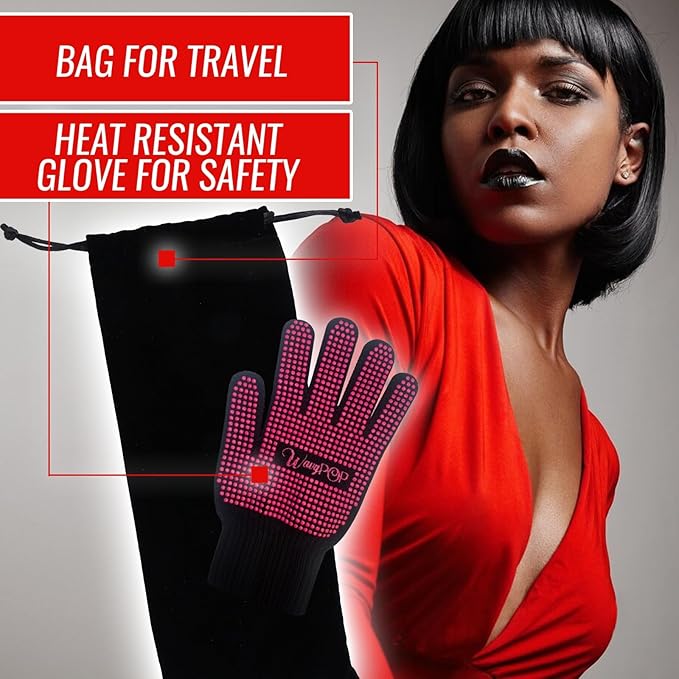 2 in 1 Professional Dual-Voltage Titanium Flat Iron Hair Straightener | up to 480°F | 10s Heat-Up | Straightening Iron & Hair Curling Wand 1.25" with Ceramic MCH Fast Heat, Auto Shut Off