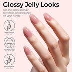 TOMICCA Jelly Pink Gel Nail Polish,15ml Clear Nude Pink Gel Polish,Soak Off Uv Led Cure Needed，Color Long Lasting Sheer Translucent Nail Art Manicure French Salon Diy Design Gifts For Woman