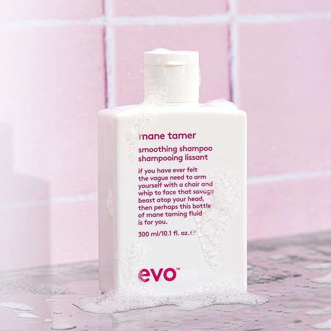 EVO Mane Tamer Smoothing Shampoo - Full Size Smoothing Shampoo To Gently Cleanse, Reduce Frizz & Control Unruly Hair - 10.1fl.oz