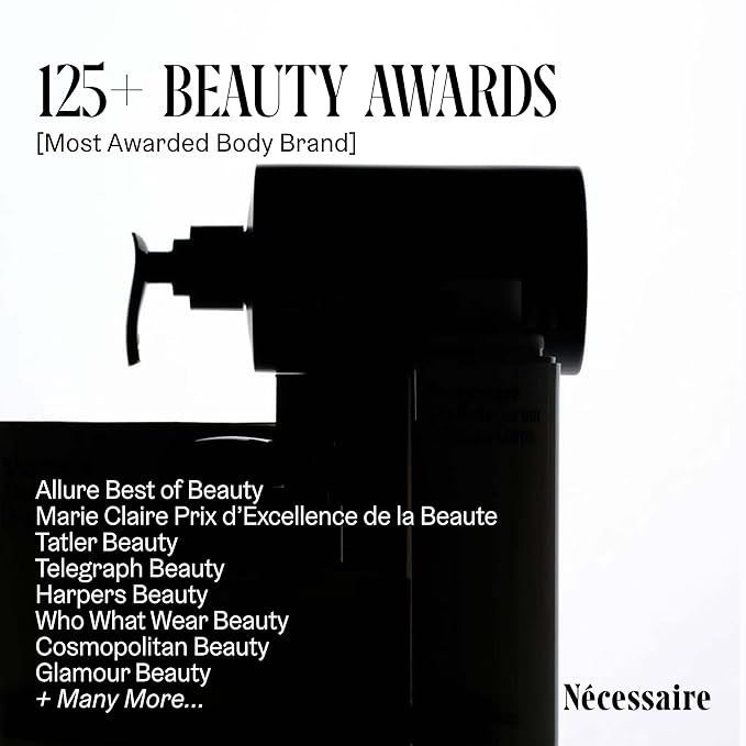 Nécessaire The Body Lotion with Pump – Santal Scented Body Moisturizer with Peptides, Niacinamide, Vitamins C/E & Omega 6/9 – Firming Daily Hydration – Dermatologist-Tested, Vegan – 15.2 oz