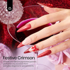 Beetles Red Chrome Nail Powder Metallic Mirror Effect Nail Chrome Powder Mermaid Glitter Red Gel Polish Nail Art DIY Decoration Gifts for Women