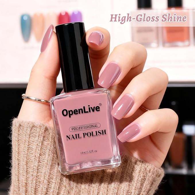 18ml Dusty Rose Nail Polish Large Volume Quick Drying Light Pink Nail Polish, Fast Drying and Long Lasting Color Nail Art DIY Home Manicure Gift for Women