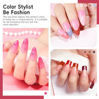 COSCELIA 40pcs Gel Nail Polish Set, 35 Colors Nail Gel polish with 5 Bottles Base and Top Coat White Brown Black Nude Red Orange Fall Winter Colors Nail Art Christmas Gifts for Women Girls