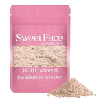 (12 Grams) (Light) Foundation Powder Refill By Sweet Face Minerals, Lightweight Mineral Loose Makeup Powder with SPF 20, Full Coverage Flawless Finish, Talc-free, Cruelty-Free, Refillable Pouch