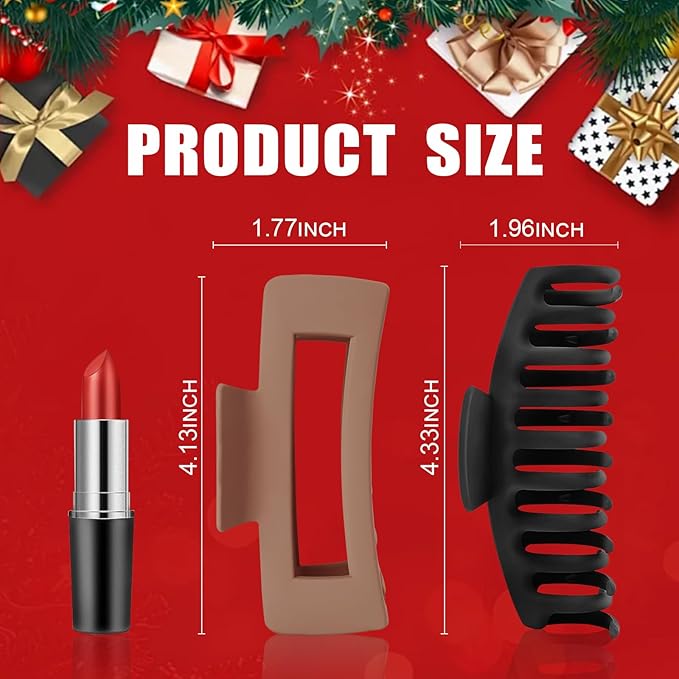 TOCESS 8 Pack Neutral Big Hair Claw Clips for Women Large Claw Clip for Thin Thick Curly Hair 90's Strong Hold 4.33 Inch Nonslip Matte Hair Clips