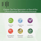 Organic Fiji Raw Cold Pressed Coconut Oil for Hair, Skin, Face & Body | Relaxing Massage Oil | Tea Tree Spearmint,12 oz for Women Men & Baby