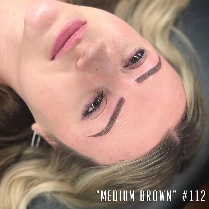 MADLUVV Professional Makeup Pigment for PMU Brow Artistry, Made in the USA, Vegan, Cruelty-free, Non-Toxic, Gel Consistency & High Retention - Medium Brown 112