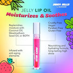 Blossom Scented Roll on Lip Gloss and Juicy Jelly Moisturizing Lip Care Nourishing Lip Oil, 2 Pack, Strawberry