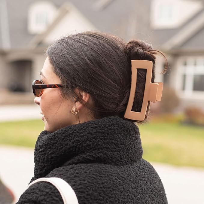 FRAMAR Extra Large Claw Clips For Thick Hair – Hair Claws Pack, Large Hair Clips For Thick Hair, Claw Clip Pack, Hairclips, Hairclips. For Women, Ganchos Para El Cabello – Non Slip Matte Finish