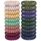 20Pcs Hair Elastics, No Crease Spiral Hair Ties Hair Bands MultiColor Waterproof Phone Cord Hair Scrunchies Hair Coils Accessories for Women Girls