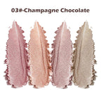 Nude Eyeshadow Palette 4 Colors, Champagne Chocolate Shimmer Matte Nude Eye Shadow Quad, Smooth Long-Lasting Highly Pigmented Formula, Easy for Beginners, Ideal for Daily Soft Glam Makeup, 3#