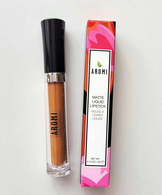 Aromi Honey Mustard Matte Liquid Lipstick | Golden Apricot Lip Color, Vegan & Cruelty-free Beauty, Smear Proof and Long-lasting, Handmade (Honey Mustard)