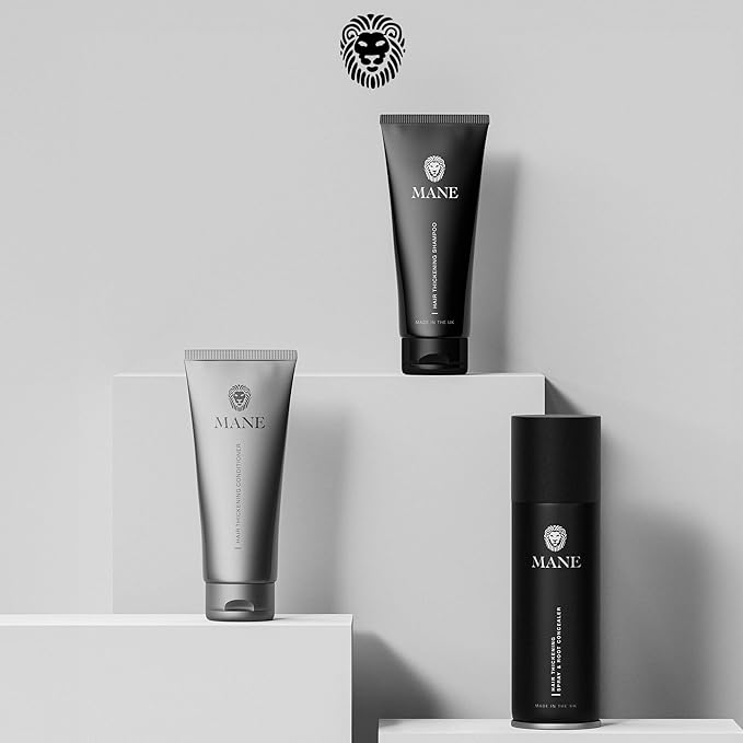 Mane Hair Thickening Spray & Root Touch Up, Instantly Thicker Hair for Men & Women, Fill in Hairlines and Hide Thinning and Fine Patches - Blond, 12 Colors (6.76 oz)