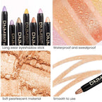 evpct 2Pcs Cream Eyeshadow Sticks Set for Eyes Beige Gold & Bronze Gold Shimmer Eye Crayon Shadow Brightener Stick Pencil Pen Bulk sombras en crema para ojos 05+15
