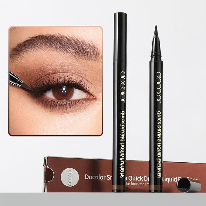 docolor Brown Eyeliner Ultra-Pigmented & Waterproof Eye Liner Quick Drying Liquid Eyeliner Vegan & Cruelty-Free