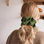 CEELGON Olive Green Big Corduroy Scrunchie 6.5 Inches Jumbo Scrunchies Hair Ties Oversized Ponytail Holder for Thick Curly Hair Extra Large Hair Accessories for Women (Olive Green)