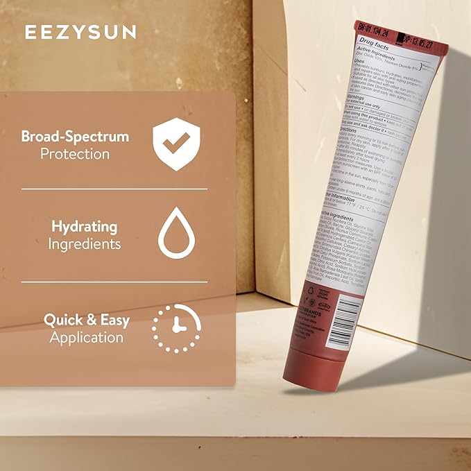 BARE Tinted Sunscreen SPF 50 – Non-Greasy, Water-Resistant, Vegan & Reef-Safe with Hyaluronic Acid & Jojoba Oil – 1.69 fl oz – Deep