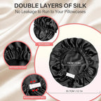 Silk Bonnet for Women 100% Mulberry Silk Sleep Cap 22 Momme Double Layer Hair Wrap for Curly Short Long Hair