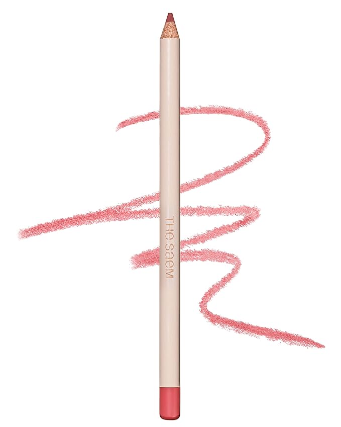 THESAEM Cover Perfection Lip Pencil - 10 Urbane Rosy Red - Slim 4mm Lip Liner for Overlip Correction - Korean Makeup Lip Contouring Pencil Easy Blending Formula, 0.04oz
