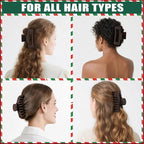 TOCESS Hair Claw Clips for Women - Large 8PK Neutral Matte Jumbo Square Hair Clips for Thick, Thin, Long, Short, Curly Hair Girls, Big Jaw Clip Set for Daily Use(Mocha Brown)