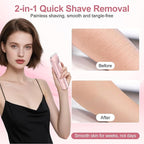 2025 New Bikini Trimmer for Women, 2 in 1 Dual Head Body Bikini Shaver, Ultra Low Silent, Painless & Cordless Hair Removal for Body , IPX7 Waterproof & Easy Cleaning for Shower & Travel (Pink)