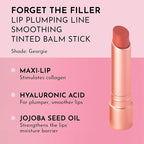 LAWLESS Women's Forget the Filler Lip Plumping Line Smoothing Tinted Balm, Georgie, Pink, 0.09 Ounce
