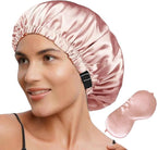 2Pcs Hair Bonnets For Sleeping Satin Bonnet Silk Bonnets For Women Silky Night Caps Womens Curly Hair Sleep Cap