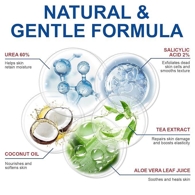 2PCS Urea Cream Stick 60% plus 2% Salicylic Acid, Urea Foot Cream for Dry Cracked Heels, Foot Lotion Stick for Rough Thick Dry & Cracked Skin, Maximum Strength Moisturizer,Foot Moisturiser