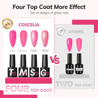 COSCELIA 73pc Gel Nail Polish Kit with U V light, 60 Bottles Gel Nail Polish and Soak off Top Base Coat Fall Colors Enchantment Collection Glitter Nail Rhinestones Gel Manicure Starter Kit DIY Gifts