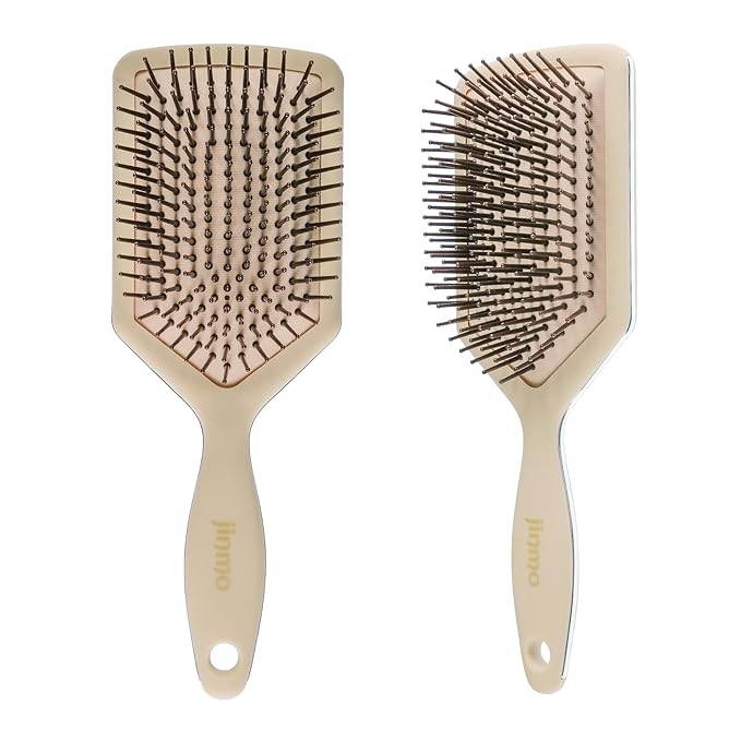 Paddle Hair Brush for Women-Detangling Cushion Brush with Soft Ball-Tip Bristles,Anti-Static Wide Brush for Wet Dry Hair,Smooth Comfortable Scalp Care