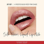 Runway Rogue Silk Glam Liquid Lipstick, Long Wear Frosted Blush Rosy-Pink Lipstick, ‘Jet Set’
