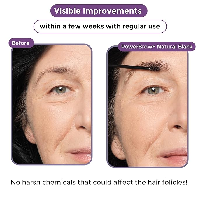 Rumi Cosmetiques PowerBrow+ Tinted Eyebrow Gel For Mature Women - Defines, Fills, Thickens Brows - 2-in-1 Formula - Natural Color, Quick Fixing, Long-Lasting - Hypoallergenic