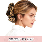 2Pcs Big Leopard Hair Scrunchies for Women, Fashion No Crease Hair Ties for Thin Thick Hair,Soft Hair Bands No Damage for Girls, Ideal Gifts for Women (Set 13)