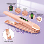 SUNMAY Cordless Hair Straightener, Titanium Portable Straightener for Travel, Dual Voltage Cordless Flat Iron Hair Straightener 2 in 1 with Comb & Clip for Women, Heat-up in Seconds, USB-C Fast Charge