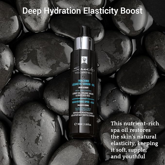 Volcano Cosmetic Serum 100ml – Hydrating & Anti-Aging Hair & Body Oil – Body Oil Restores Elasticity, Prevents Stretch Marks & Repairs Dry Hair and Skin