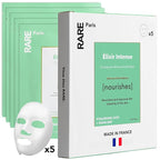 RARE Paris - Élixir Intense - Nourishing Facial Sheet Mask - Hydrating & Brightening - With Hyaluronic Acid & Squalene - Nourishing, Firming & Revitalizing - Multi-Active Serum Formula - 5 Pack