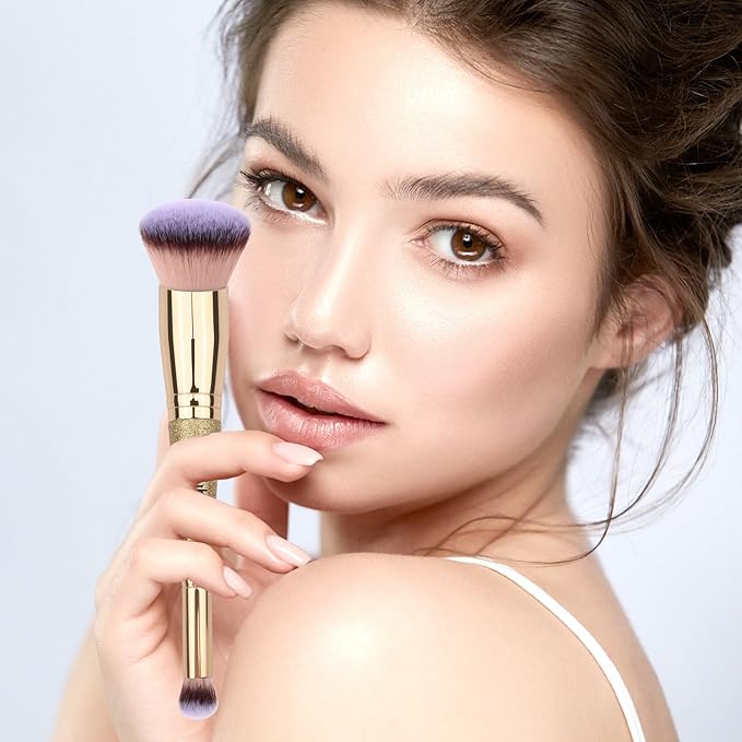 Daubigny Makeup Brushes Dual-ended Foundation Brush Concealer Brush Perfect for Any Look Premium Luxe Hair Rounded Taperd Flawless Brush Ideal for Liquid, Cream, Powder,Blending, Buffing,Concealer