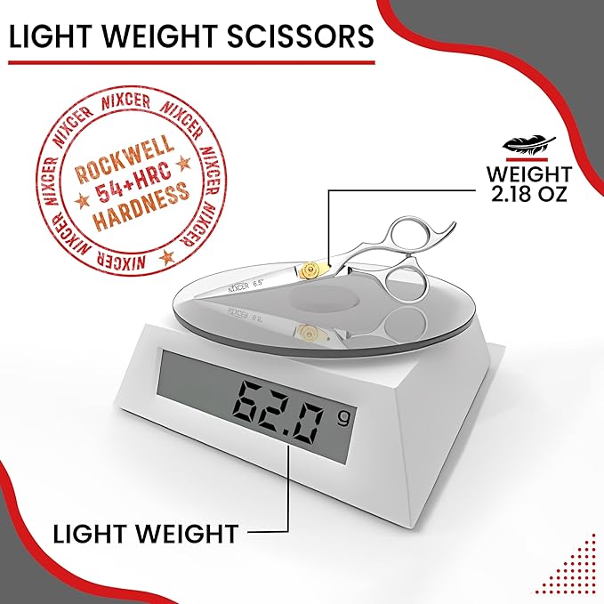 Hair Cutting Scissors -Sharp Razor Edge Blade Hair Shears Series - 6.5" With Fine Adjustment – Stainless Steel Hair Scissors Professional For Men, Women & Babies (Silver)