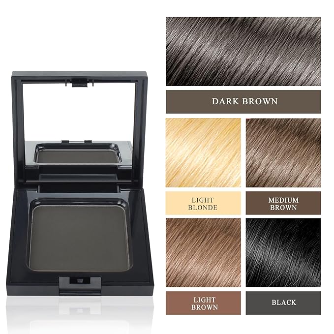 VOLLUCK Root Touch up Powder, Long-lasting Gray Hair Cover up Powder for All Hair Types, Waterproof for Women and Men (Dark-Brown, 0.42 0unce)