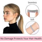 LuSeren 120 Pcs No Damage Hair Ties for Thick Hair, Large Soft Seamless Nylon Hair Elastics for Women, Ponytail Holders, Hair Accessories – Light Grey and Grey Color