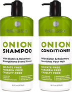 Onion Shampoo and Conditioner Set - With Rosemary and Biotin - Thickening Products for Women and Men - Volumizing Salon Grade Formula for Thinning Hair Care - Hydrating, Moisturizing and Sulfate Free