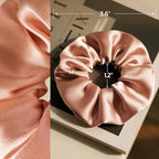 Silk Scrunchies for Women, 100% Mulberry Silk Hair Ties No Damage, Gentle No-Pull Elastic Ponytail Holders, 1Pc (Rose Gold)