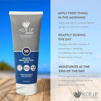 Aloe Up Sport Sunscreen Lotion SPF 50 - Broad Spectrum UVA/UVB Sunscreen Protector for Face and Body With Hydrating Aloe Vera Gel Non-Greasy No White Cast Reef Safe Fragrance Free - 6 Oz- 2 pack