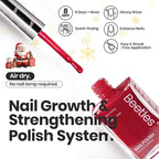 Beetles Red Nail Polish Set Blazing Rose, 6 Colors Dark Red Burgundy Nail Polish Glossy Enhance Nails Quick Dry Fingernail Polish for Nail Art Manicure DIY at Home Christmas Gifts For Women