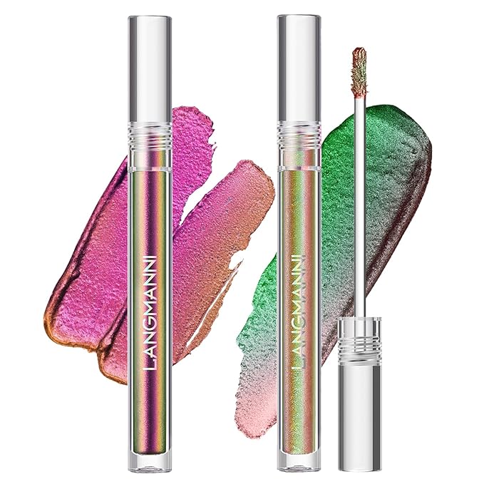 Jolilab Metallic Liquid Chameleon Eyeshadow, Multi-Dimensional Eye Looks, Long-lasting Holographic Glitter Multichrome Eyeshadows Makeup (#Wonder+#GX006)