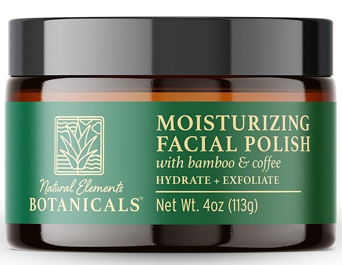 Moisturizing Facial Polish, Gentle Face Scrub, 2-in-1 Facial Scrub, Hydrating & Exfoliating Face Scrub, Facial Exfoliator w/Bamboo & Coffee, 4 oz
