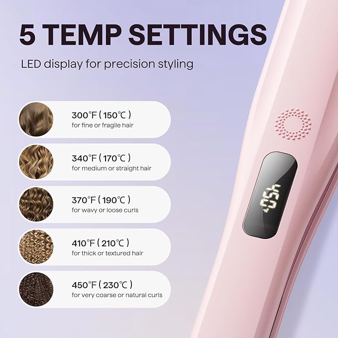 Wavytalk Steam Hair Straightener, Steam Sesh, Steam Reduces Damage, Nourishes Hair & Expedites Straightening, 1.38'' Nano Titanium Flat Iron with Detachable Comb for Silk Press Smoothing, Sakura Pink