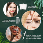 200 Pack Hotel Vanity Kit Individually Wrapped, Bulk Hotel Amenities Kit, Hospitality Set, Amenities Hotel Vanity Set Hygiene Products Include Cotton Pads, Cotton Swabs, Dental Floss Picks