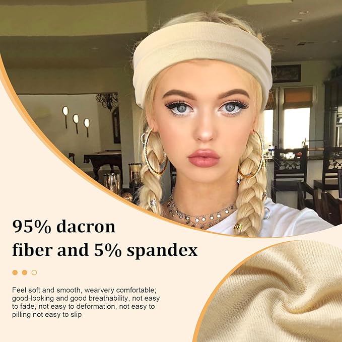 12 Pcs Stretchy Sport Headbands for Women,Absorbed Sport Headband Soft Twist Knotted Headbands for Yoga, Workout Daily Life